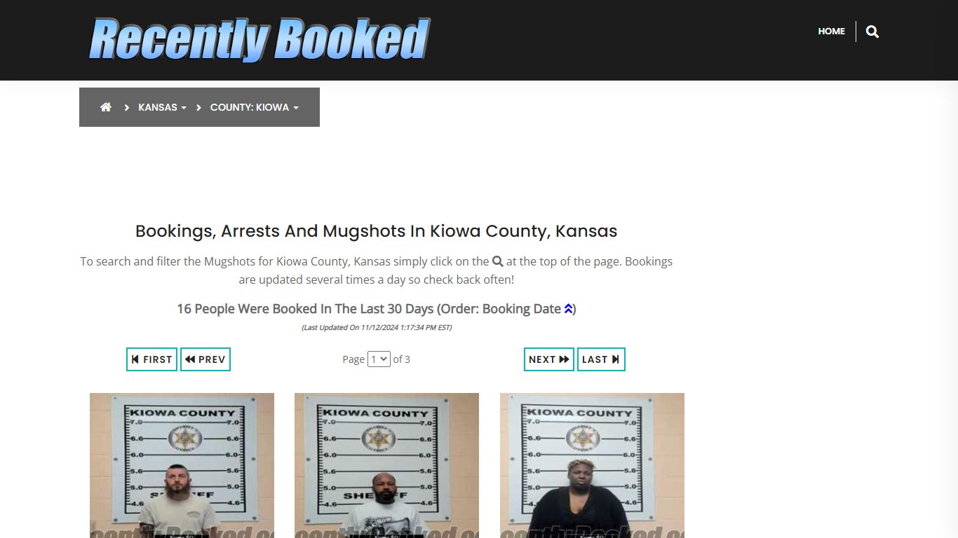 Bookings, Arrests and Mugshots in Kiowa County, Kansas - Recently Booked